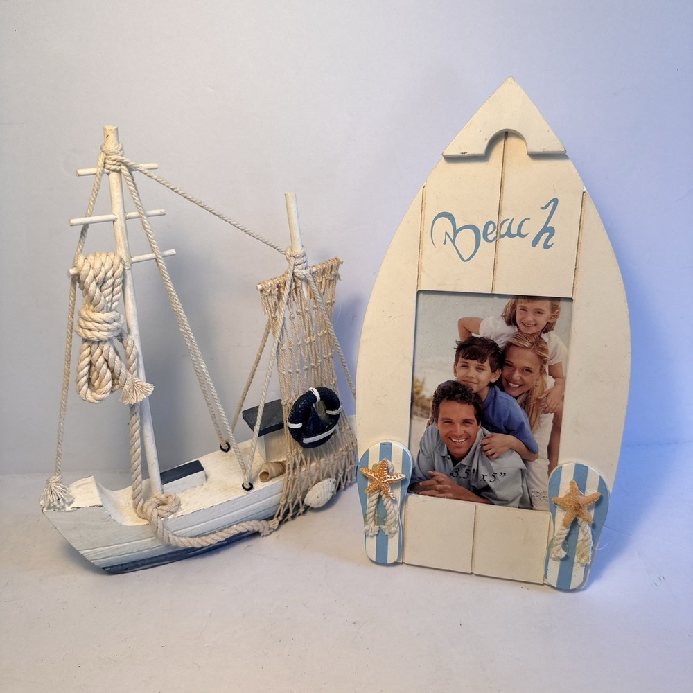 Beach Decor Sailboat And Beach Frame
